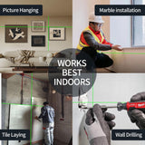 Laser Level 360 Self Leveling with Tripod, 200ft/60m working distance with vertical and horizontal lines, self-leveling mode&IP54 waterproof set LPYBP