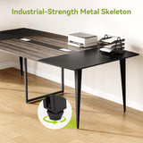 LITTLE TREE 8FT Conference Room Table, 94.48L x 47.21W x 29.52H Boat Shaped Meeting Table, Grey&Black LITTLE TREE