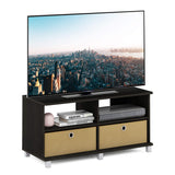 Furinno Andrey Entertainment Center with Bin Drawers, Dark Espresso Furinno