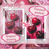 AIBOERL Cherry Diamond Art Kits for Adults,Cherry 5D Diamond Painting Kits for Adults Beginners,DIY Full Round Drill Diamond Dot Painting Gem Art Kits for Adult, Home Wall Decor 12x16Inch AIBOERL