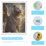 Fabioyar Diamond Art Kits for Adults - Frameless Golden White Tiger 5d Diamond Painting Kits for Adults Beginners for Home Wall Decor 12 X 16 Inch Fabioyar