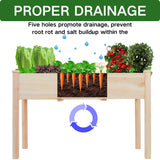 ZSYWODFO 48x24x30in Raised Garden Bed,Wooden Raised Garden Beds Outdoor,Elevated Wooden Planter Box with Legs for Backyard/Patio/Gardener,210lb Capacity-Natural ZSYWODFO