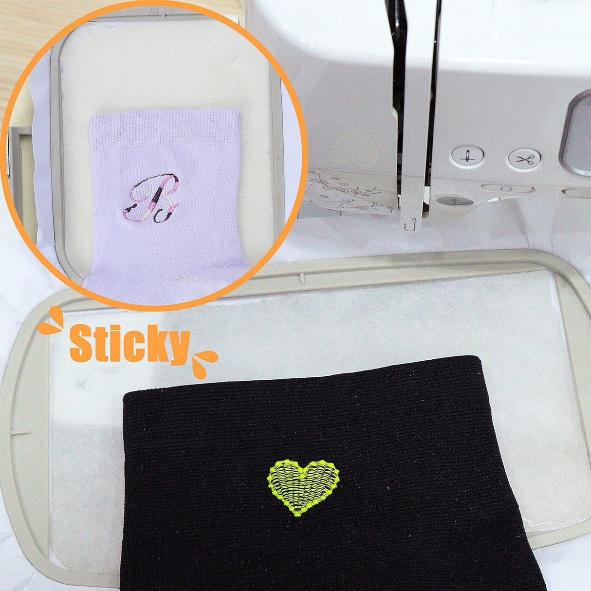 New brothread Sticky Self-Adhesive Tear Away Embroidery Stabilizer Backing 12" x 10 Yd roll - Medium Weight for Napped Fabric & Hoop Less Embroidery New brothread