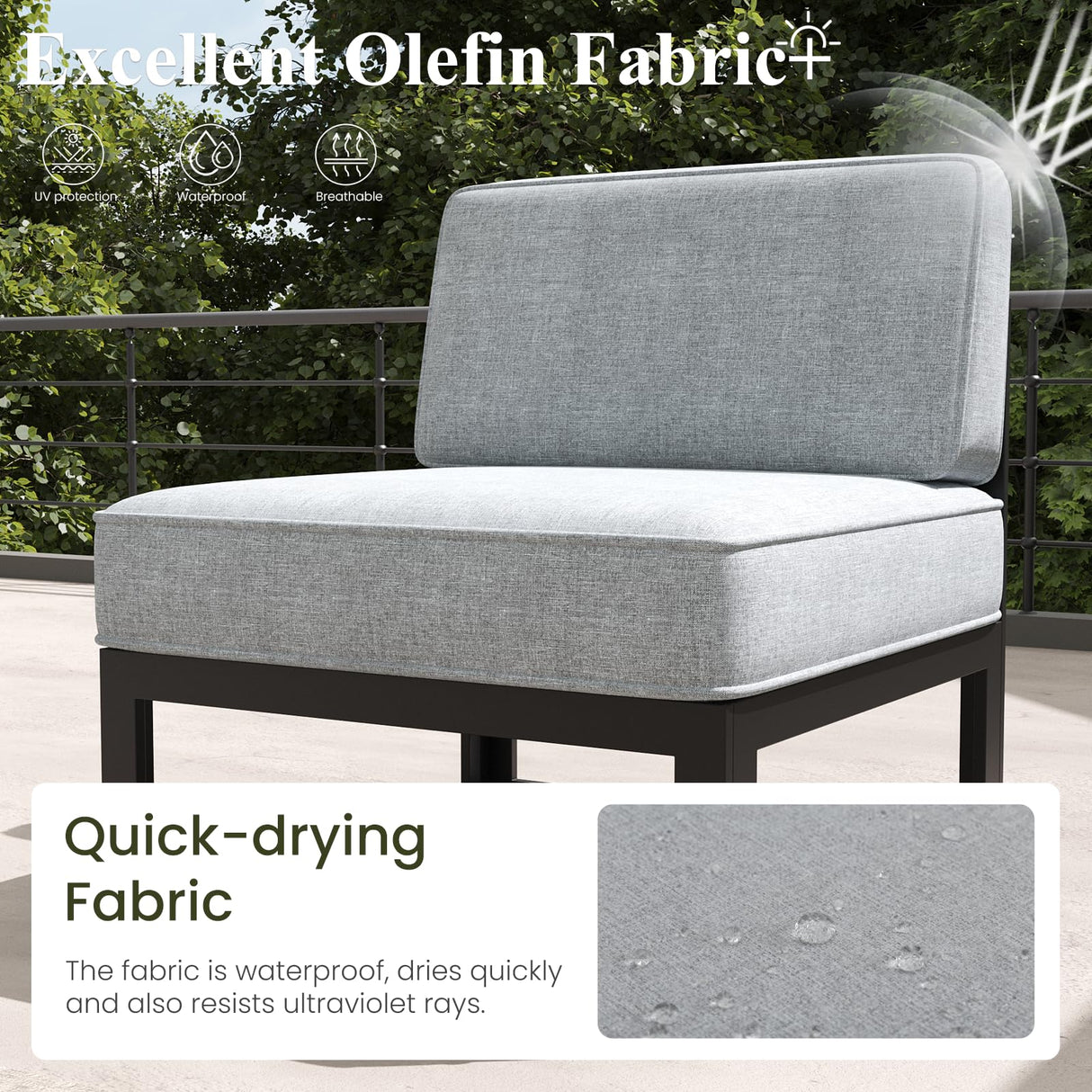 LayinSun Large Aluminum Patio Furniture Set with Fire Pit Table, 11 Pieces Modern Outdoor Conversation Set Sectional Metal Sofa Set with Olefin Cushion LayinSun