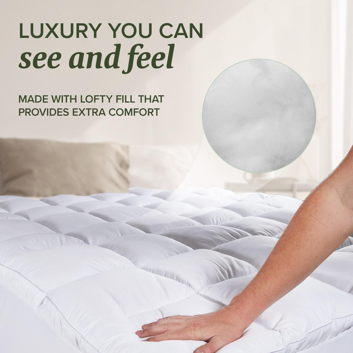 Beckham Hotel Collection Queen Size Mattress Pad (Extra Padded) & Protector Hybrid - Quilted Pillow Top Mattress Cover - Thick, Plush, Fitted Mattress Topper for Bed Beckham Hotel Collection