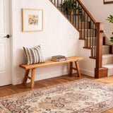 Wooden Bench Indoor, Rustic Farmhouse Narrow Entryway Bench with Natural Solid Wood, Durable and Sturdy Skinny Bench Suitable For Dining Room, Kitchen Porch Other Narrow Spaces (31.5 * 10.2 * 17.7） Taibahong