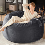 Codi Bean Bag Chair with Filler Included, 4 FT - Comfy Large Beanbag Chairs for Adults - Machine Washable and Soft Mink Bonded Cover - Charcoal Grey, 4ft Codi