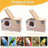 PINVNBY Parakeet Nesting Box Bird House for Cage Wood Mating Box Bird Breeding Box for Lovebirds, Cockatoo, Budgie, Finch, Canary Small and Medium Sized Birds (L:9.8 * 5.3 * 5.3 inch) PINVNBY