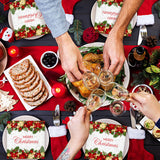 JarThenaAMCS 50Pcs Merry Christmas Paper Napkin Poinsettia Floral Xmas Ball Disposable Dinner Napkin Luncheon Napkin for Winter Party Supplies JarThenaAMCS