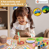 Genround Wooden Crafts Kit for Boys and Girls, Glow in The Dark,20pcs Wood Slices with Painting Craft Activities Kits,Creative Art Toys for Boys and Girls Genround