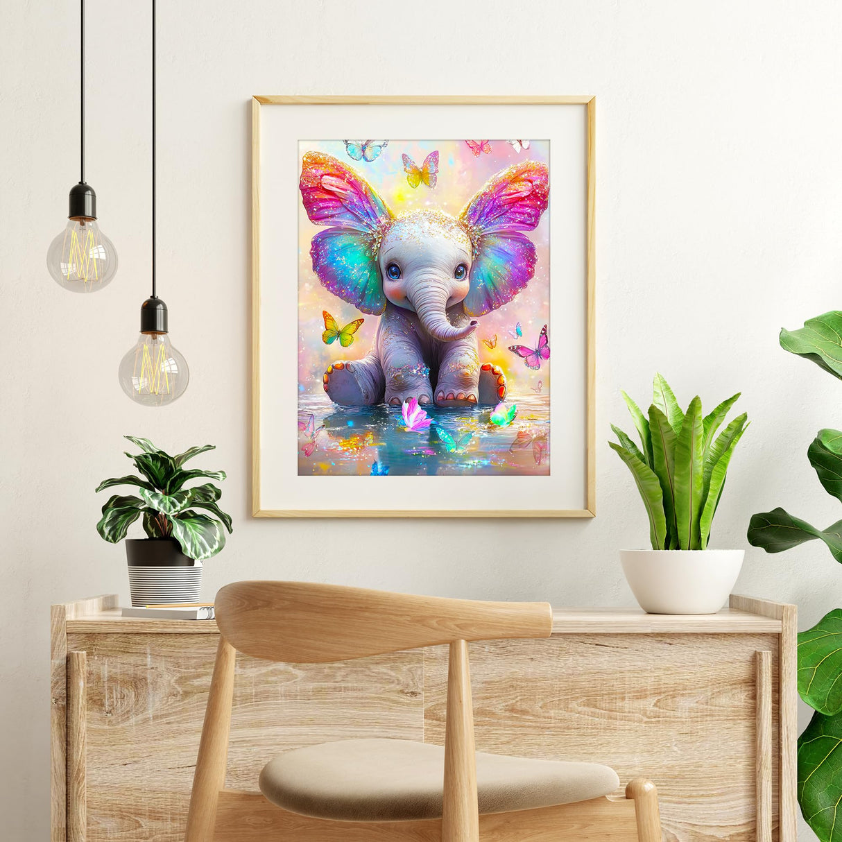 Upigi Diamond Painting Kits for Adults,Animal Elephant DIY 5D Diamond Painting Kits for Beginners,Round Full Drill Gem Art Crafts Kit for Home Wall Decor 12 x 16 Inch Upigi