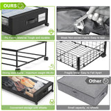 YAASHEEN Under Bed Storage with Wheels, 4-Pack Under the Bed Storage Containers with Clear Lids & Label, Underbed Storage Bins, XXL 60L Rolling Metal Drawer for Clothes, Shoes, Toys, Books - Black YAASHEEN