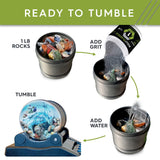 Polly Plastics Rock Tumbler Grit and Polish Refill Media Kit | 4-Steps Supplies for Tumbling and Polishing Stones | Professionals Adults and Kids | Polish 20lbs of Rocks (Bulk Stage 1 Refill) Polly Plastics