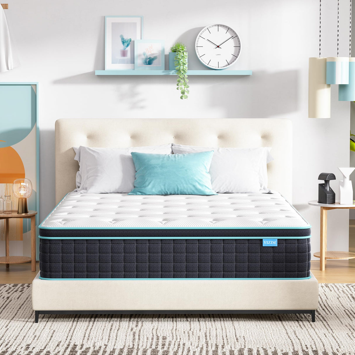 VIZIM Twin Mattress, 12 Inch Twin Size Mattresses in a Box, Memory Foam and and Individual Pocket Springs for Pressure Relief & Motion Isolation, Medium Firm, CertiPUR-US Certified VIZIM