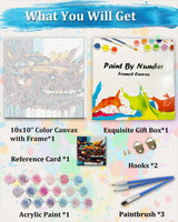 TOCARE Framed Paint by Numbers Kit for Adults Beginners, Car Paint by Number with Frame,Easy Vantage Car Paint by Numbers Framed Canvas (10x10 Inch, Without Easel) TOCARE