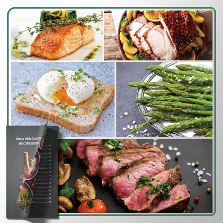 Mecity Sous Vide Precision Cooker Machine 1100W Water Bath Cooking Steak Vegetable Meat Fish 0.5 Degrees Accuracy Immersion Circulator with Recipes Mecity