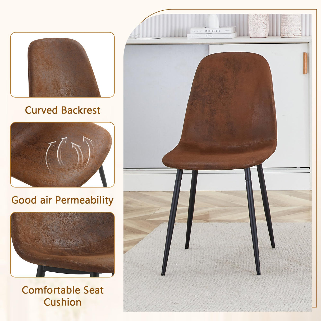 Ganooly Dining Table Set for 8, 78.7" Large Wood Dinner Set for 8 with Faux Leather Chairs, 8 Seater Modern Dining Room Table Sets for Kitchen, Farmhouse Ganooly