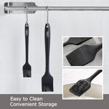 2PCS Silicone Basting Pastry Brush, JJOO Heat Resistant Food Cooking Brush for Oil, Sauce, Baking, BBQ and Grill, BPA Free, Dishwasher Safe (2Pack, Black) JJOO