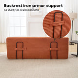 KIVENJAJA 70.87" Boneless Loveseat Sofa, Modern 2-in-1 Convertible Sleeper Sofa, Comfy Cloud Loveseat Couch, Corduroy Small Boneless Couches for Living Room Small Space, Bedroom, Orange KIVENJAJA