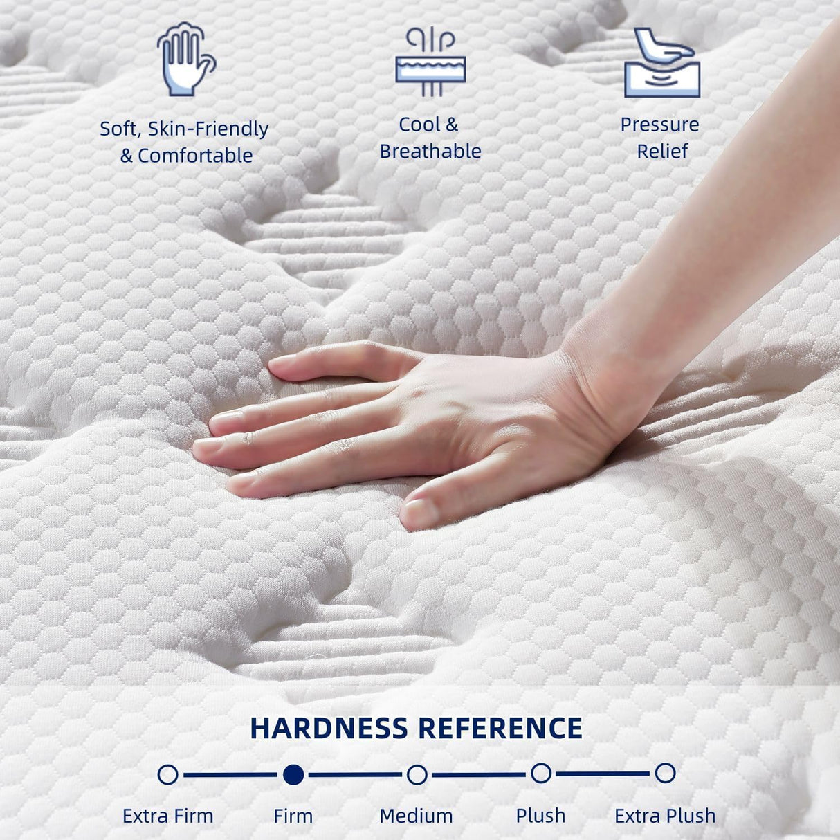 Firm King Size Mattress [Enhanced], 14 Inch King Mattress in A Box, Hybrid Mattresses with Gel Memory Foam & Independent Pocket Springs, Pressure Relief, Cooling, Additional Support, 365-Night Trial EEN EEN SLEEP