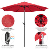 Yaheetech 10FT Patio Umbrella Outdoor Patio Yard Market Table Umbrella with Push Button Tilt & Crank for Garden/Beach/Lawn/Deck/Backyard/Pool, 8 Ribs, Red Yaheetech