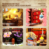 DIY Miniature Dollhouse Greenhouse Building Room Kit, Wooden Diorama Book Nook House Kits Build Crafts for Adults, Mini Street Tiny Library House Making Kit 1:24 Scale Insgen