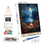 JOOZ Landscape Paint by Numbers Kit for Adults Beginner with Easel Moon Paint by Number on Canvas with Frame DIY Acrylic Painting for Ideal Gift Home Wall Decor 7.87x11.81 Inch JOOZ