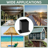 Cskunxia 4x4 Post Base 2Pcs Wood Fence Post Bracket Anchor Base Brackets Deck Post Base for Pergola Railing Mailbox Deck (Inner Size 3.6x3.6) Cskunxia