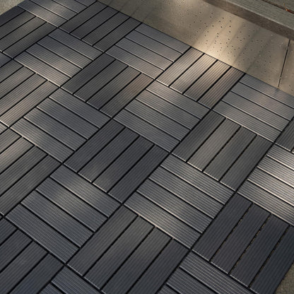 54 PCS Plastic Interlocking Deck Tiles, 12"x12" Waterproof Outdoor Flooring, Patio Floor Decking Tiles for Balcony, Backyard, Pool, Garden Balcony Decorations (54, C-Gray, 12'' x 12'')