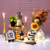 10 Pcs Farmhouse Tiered Tray Decor Rustic Wooden Home Decor Wood Bead Garland Sweet Wooden Sign with Artificial Succulents Plants Mini Candle Lantern for Farmhouse Home Kitchen(Tray Not Included) ARCHCRTC