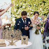 DeziWood Rustic Wedding Guest Book, Wedding Guest Book Alternative with Wooden Drop Box, Heart Wedding Decor for Party, Personalized Wedding DeziWood