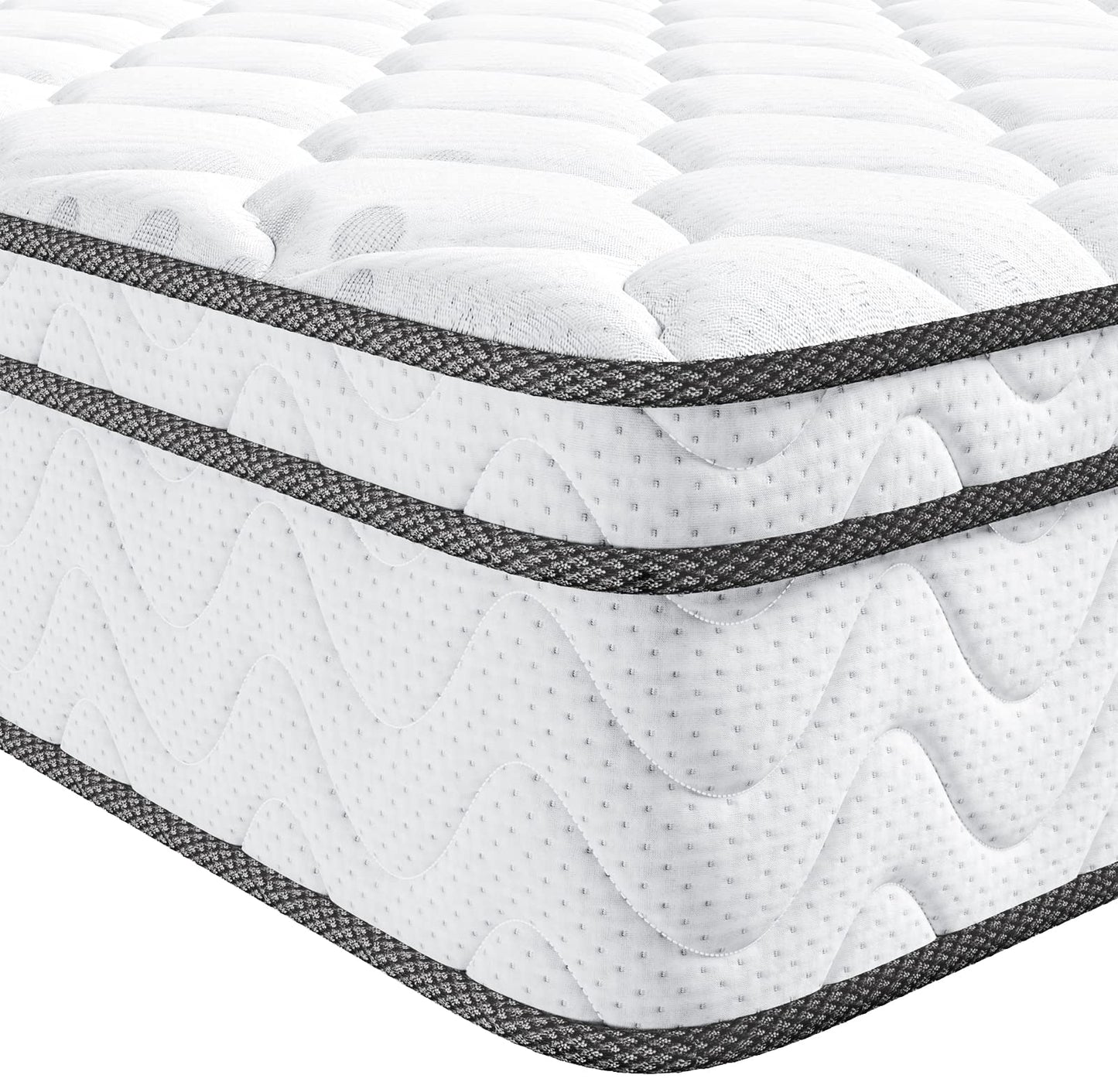 Vesgantti 8 Inch Multilayer Hybrid Full Mattress - Multiple Sizes & Styles Available, Ergonomic Design with Breathable Foam and Pocket Spring/Medium Plush Feel