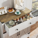 Coffee Bar Cabinet, Kitchen Storage Cabinet,Sideboard Buffet Cabinet with Storage,15.55" D x 31.5" W x 34.65" H Bar Door Kitchen Cabinet, Farmhouse Cabinet with Drawer and Adjustable Shlef, White Mufico