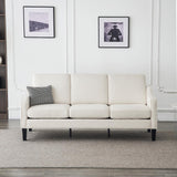 VINGLI Small Couch Sofa 71" Comfy Couches for Living Room Beige 3 Seat Sofa Couch Mid Century Modern Sofa Furniture Couches with Scooped Arms for Small Spaces, Bedroom, Apartment, Studio VINGLI