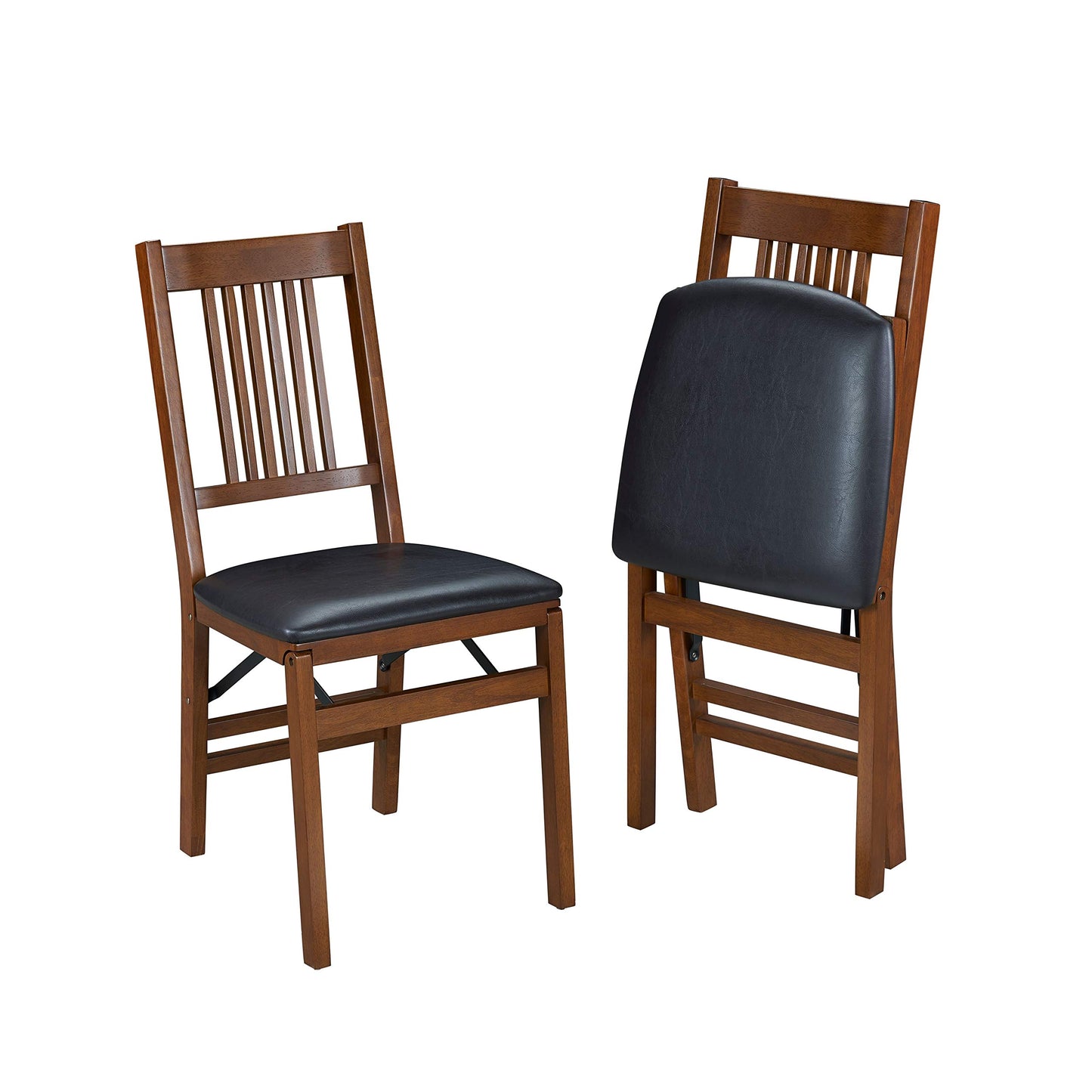 Meco STAKMORE True Mission Folding Chair Fruitwood Finish, Set of 2