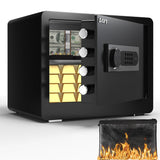 DAYI Safe Box, 1.4 Cubic Feet Home Safe with Fireproof Waterproof Bag, Security Safe Box for Money Cash Valuables, Digital Electronic Keypad, Dual Alarm System, Removable Shelf - D-35 DAYI