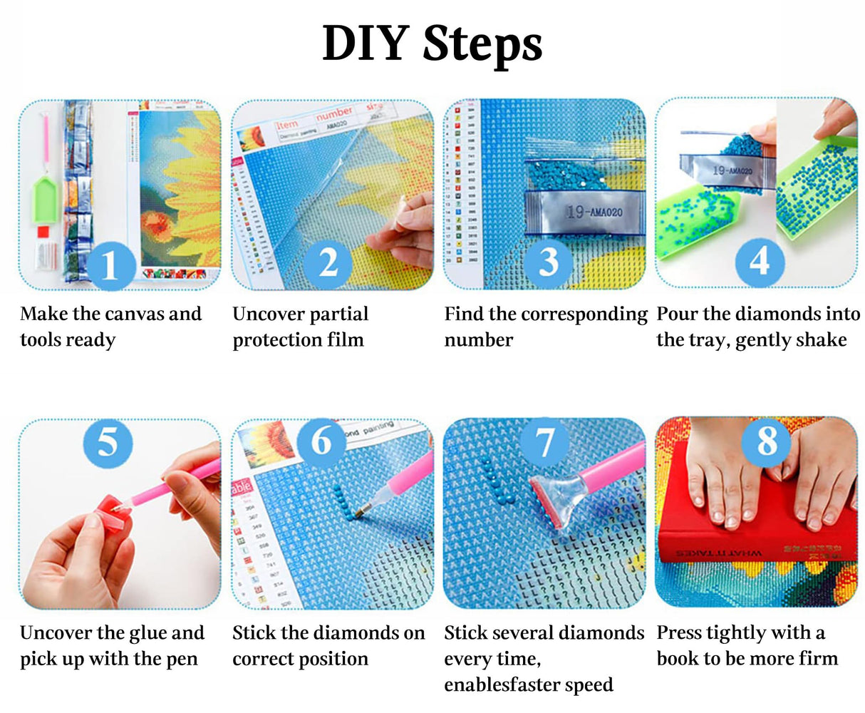 JAKI 5D Diamond Painting Kits for Adults Beginners-Cross Flower Diamond Art Kit for Adults,5D DIY Gem Art Kits for Adults for Gift Home Wall Decor(12x16inch) JAKI