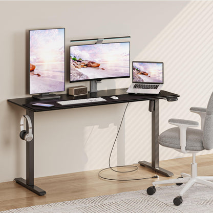 JOISCOPE 48'' Height Adjustable Electric Standing Desk with Power Outlets (3AC, USB, Type-C), Memory Height & Adjustment Foot Pat, Gaming Study Drafting Sit Stand Desk for Home Office Bedroom - WoodArtSupply