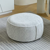 weruisi Inflatable Pouf Ottoman, 21x10 Inches Stuffed Chenille Ottoman with Inflatable PVC Liner, Foot Rest with Portable Handle, Round Floor Pillow for Living Room, Bedroom, Kids Room weruisi
