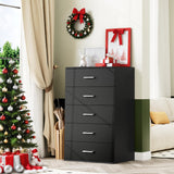 TTVIEW Tall Black Dresser, 5 Drawer Dressers with Large Capacity, Tall Dresser with Metal Handles, Chest of Drawers Cabinet Wood Dressers for Hallway Living Room TTVIEW