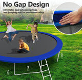 Lyromix Upgraded 12FT Trampoline with Lights, Large Outdoor Trampoline with Sprinkler,Basketball Hoop and Net, Capacity for 5-8 Kids and Adults, Cobalt Blue Lyromix