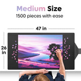 Puzzlup Puzzle Mat Rollup 1500 Pieces - 26 x 47 Inches - Portable Non Slip Jigsaw Puzzle Saver - Premium Large Puzzle Mat Suited for Puzzles of 500, 1000 or 1500 Pieces Puzzlup