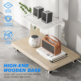 Rfiver Sleek Rolling TV Stand with Power Outlet for Home Decor, Height Adjustable Portable TV Stand on Wheels for 32-70 Inch TVs, Strong Tall Mobile TV Cart with Mount Up to 88 lbs, White Rfiver