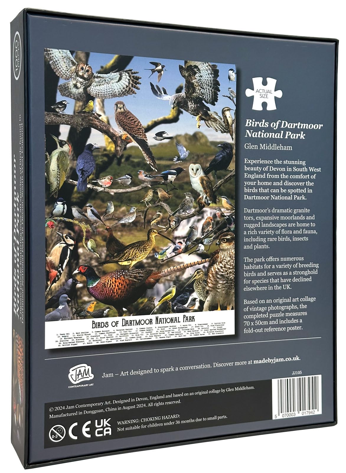 Bird Puzzles for Adults 1000 Pieces | Discover Birds of Dartmoor National Park - A 1000 Piece Puzzle for Adults | Gift for Nature and Wildlife Lovers | Adapted from an Original Art Collage Jam Contemporary Art