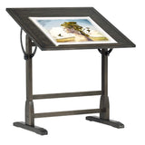 Studio Designs Vintage Drawing/Drafting Table with Pencil Ledge - 36" W x 24" D - Distressed Black - Adjustable Tilting Top SD STUDIO DESIGNS