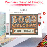 Huacan Diamond Painting Kits AB Diamond Art Kit for Adults 5D Full Round Drill Art Craft for Bar Decor Dogs Welcome Gem Art Kit 30x40cm Huacan