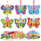 MEZOOM 12pcs Butterfly Craft Set for Kid Creative Butterfly Poke Art Toy Make Your Own Butterfly Poking Art Crafts for 4-12 Years Kid School Classroom Art Craft Activity Gift, Small MEZOOM