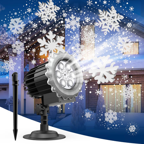 Christmas Snowflake Projector Lights, Led Projector Lamp Outdoor, Christmas Decorations Lighting for Indoor/Outdoor Xmas Holiday Party Garden Patio JLGCUF