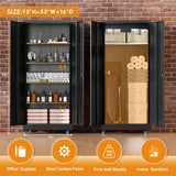 Greenvelly 74" Metal Storage Cabinet with Wheels, Lockable Rolling Metal Garage Cabinets with 2 Doors and 4 Adjustable Shelves, Rolling Tool Cabinet for Garage, Home Office, School Greenvelly