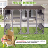 GUTINNEEN Extra-Large Catio, 104" Wall-Mounted Outdoor Cat Enclosure - Cat House Window Box Walk-in Cat Kennel Shelter with Weatherproof Roof, 2 Scratching Posts, 2 Hammocks & Bridge for 6-8 Cats GUTINNEEN